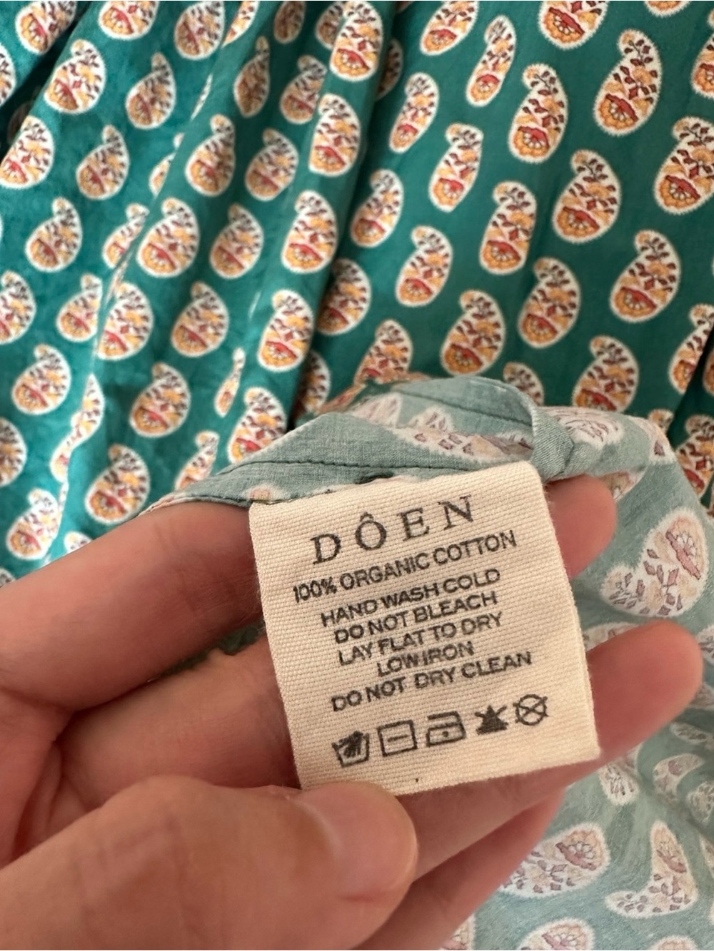 NWT DÔEN Tasha Cutout Floral organic Cotton Dress in Sunrise Paisley - Picture 7 of 8